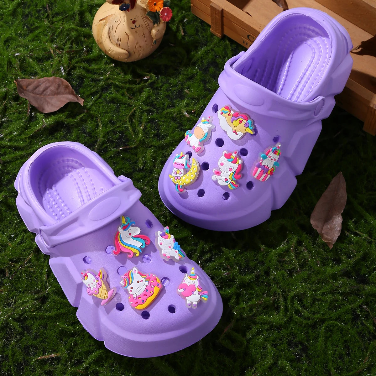 GlowCharm Unicorn Clogs