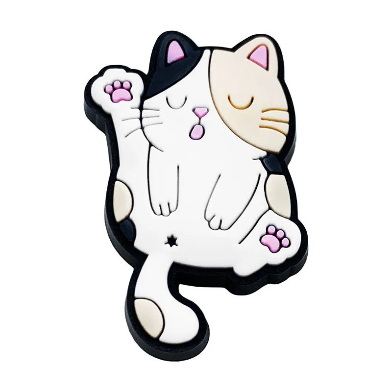 Cute Cat Shoe Charms – PVC Accessories for Clogs, Slides & Bags