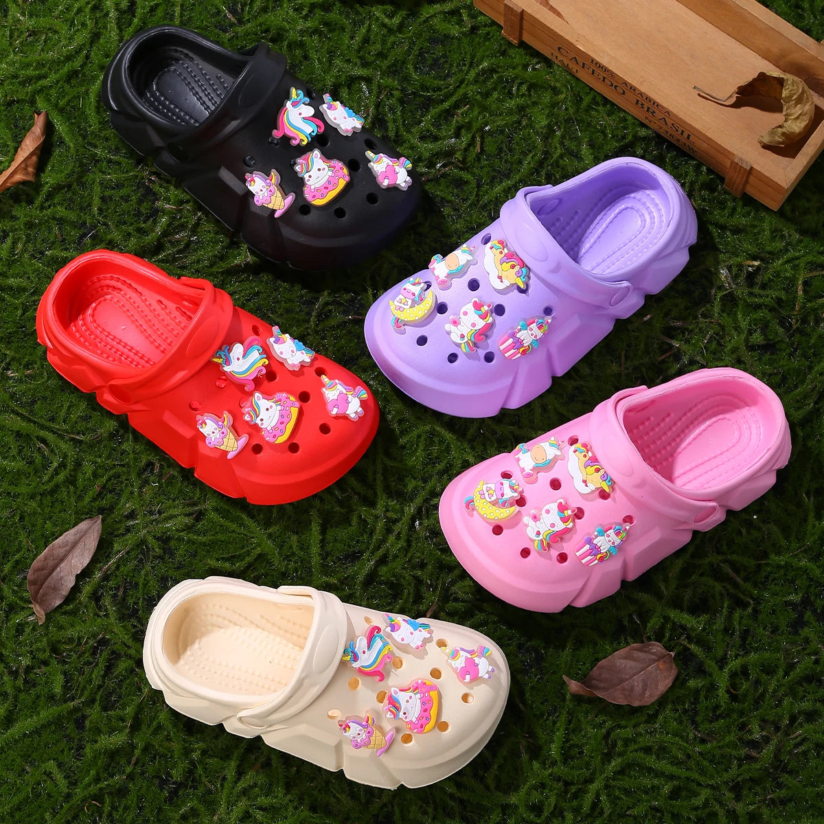 GlowCharm Unicorn Clogs