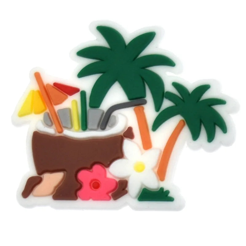 Summer Beach Shoe Charm – PVC Decoration for Clogs & Sandals