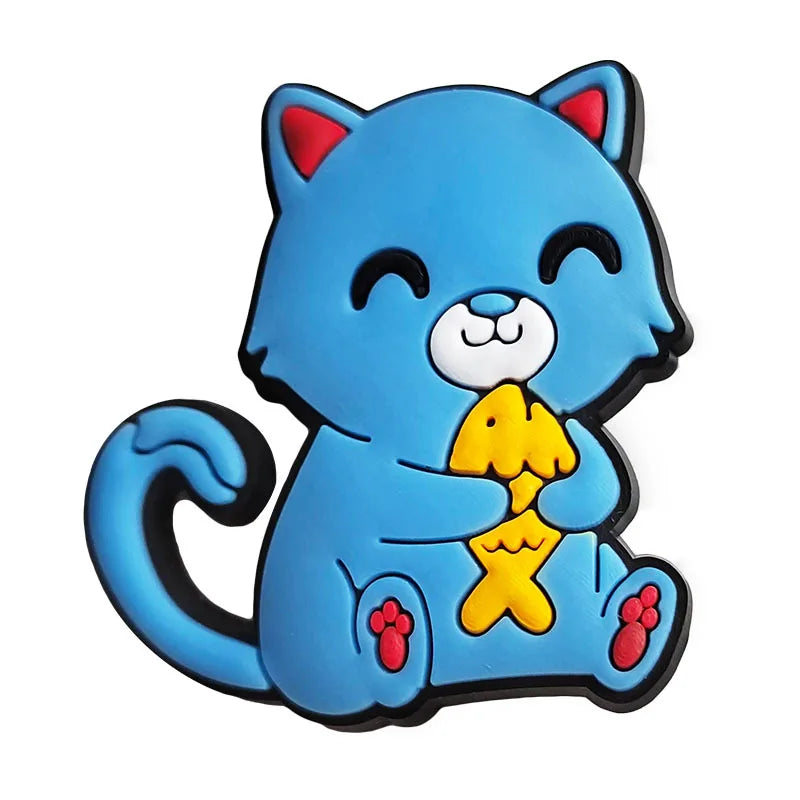 Cute Cat Shoe Charms – PVC Accessories for Clogs, Slides & Bags