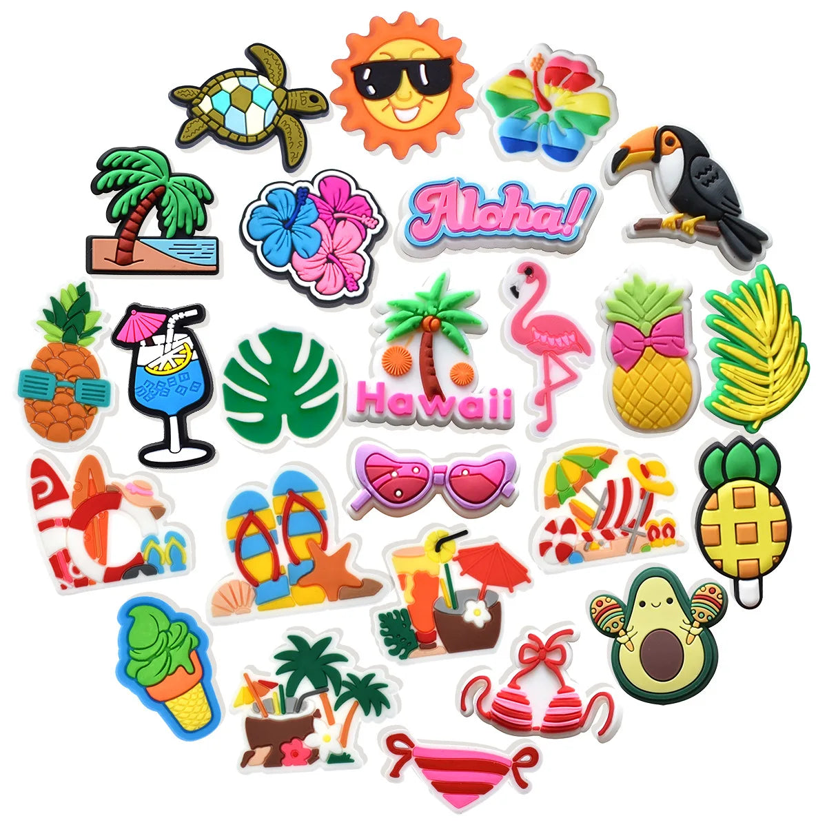 Summer Beach Shoe Charm – PVC Decoration for Clogs & Sandals
