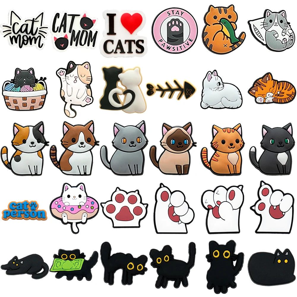 Cute Cat Shoe Charm – PVC Accessory for Clogs & Sandals