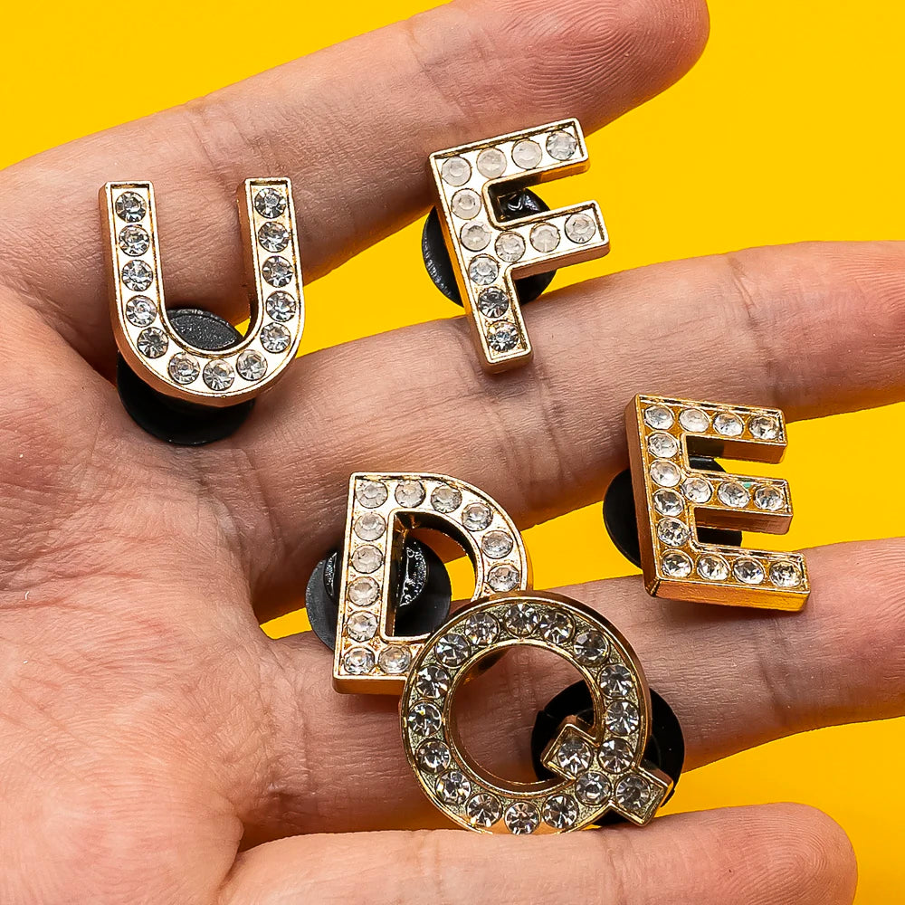Luxury Gold Letter Shoe Charm – Designer Clip for Clogs & Sandals