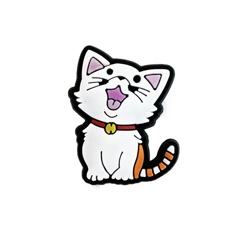 Cute Cat Shoe Charms – PVC Accessories for Clogs, Slides & Bags