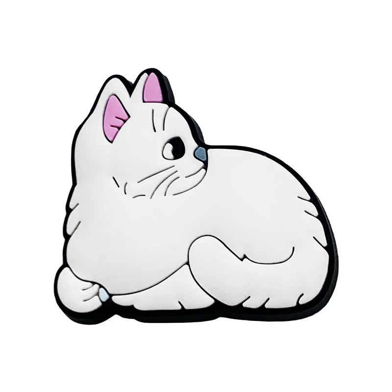 Cute Cat Shoe Charms – PVC Accessories for Clogs, Slides & Bags