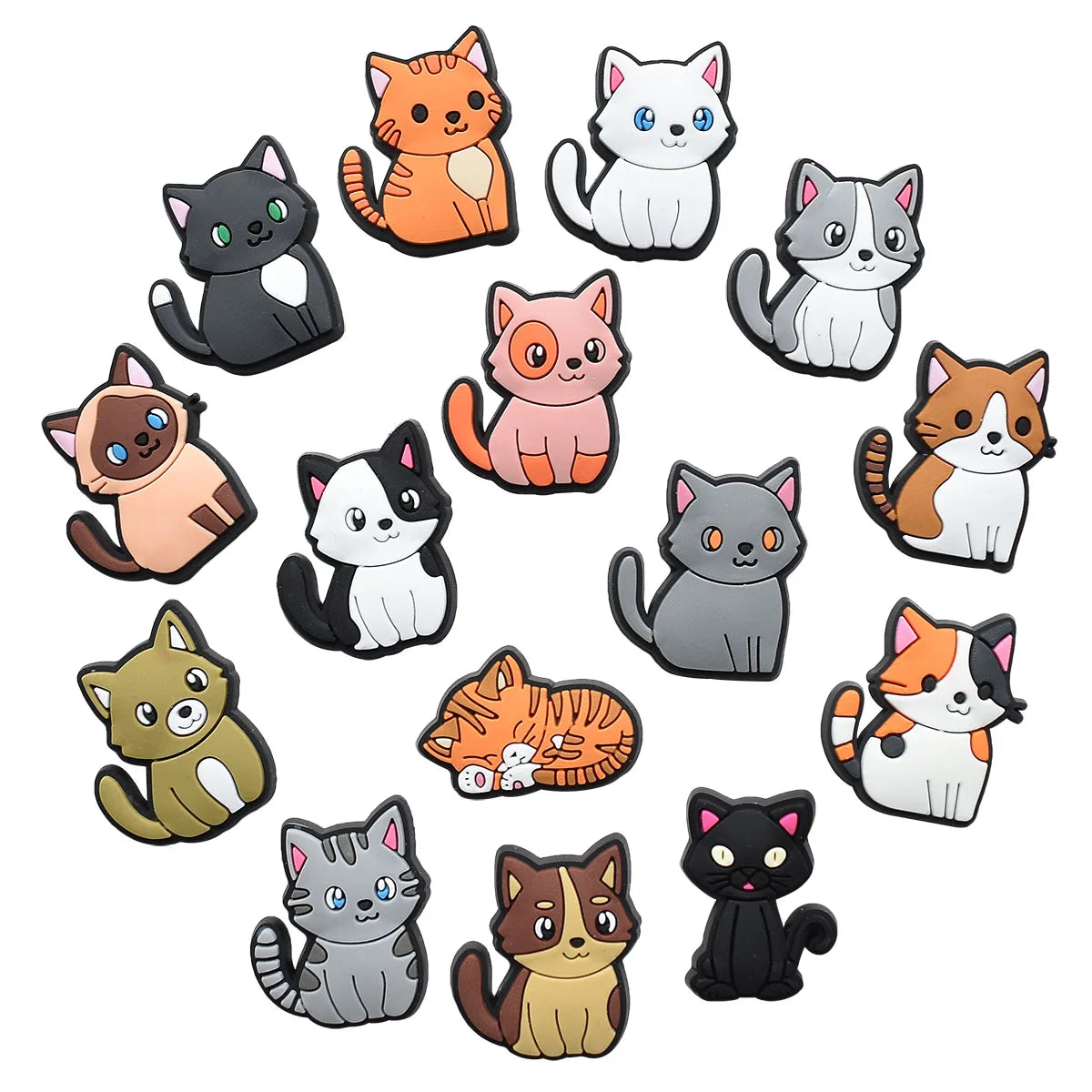 Cute Cat Shoe Charms – PVC Decorations for Clogs & Sandals