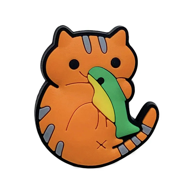 Cute Cat Shoe Charms – PVC Accessories for Clogs, Slides & Bags