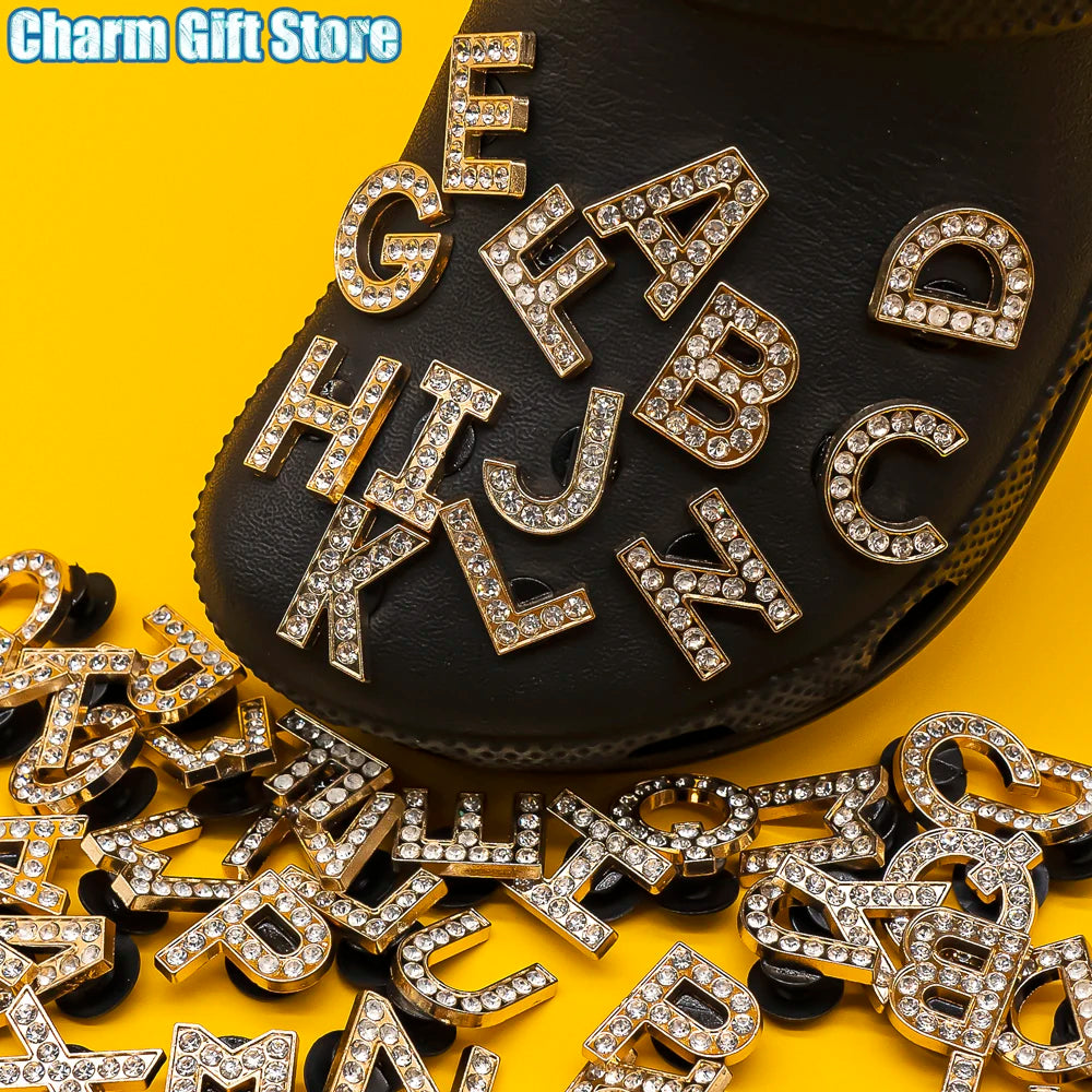 Luxury Gold Letter Shoe Charm – Designer Clip for Clogs & Sandals