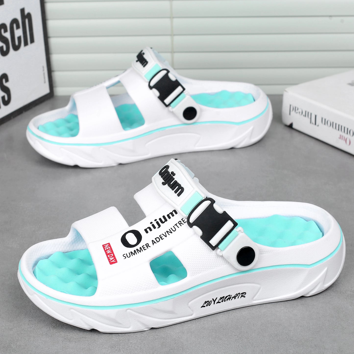 CharmStep Soft Massage Slides – Unisex Summer Slippers for Indoors & Outdoors
