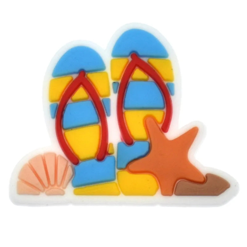 Summer Beach Shoe Charm – PVC Decoration for Clogs & Sandals