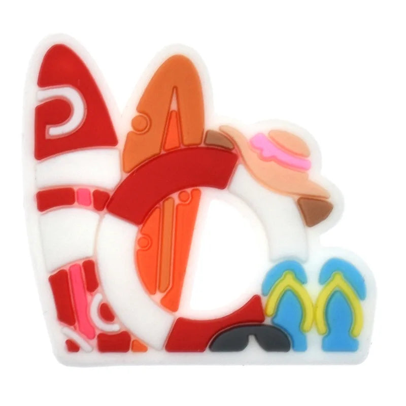 Summer Beach Shoe Charm – PVC Decoration for Clogs & Sandals