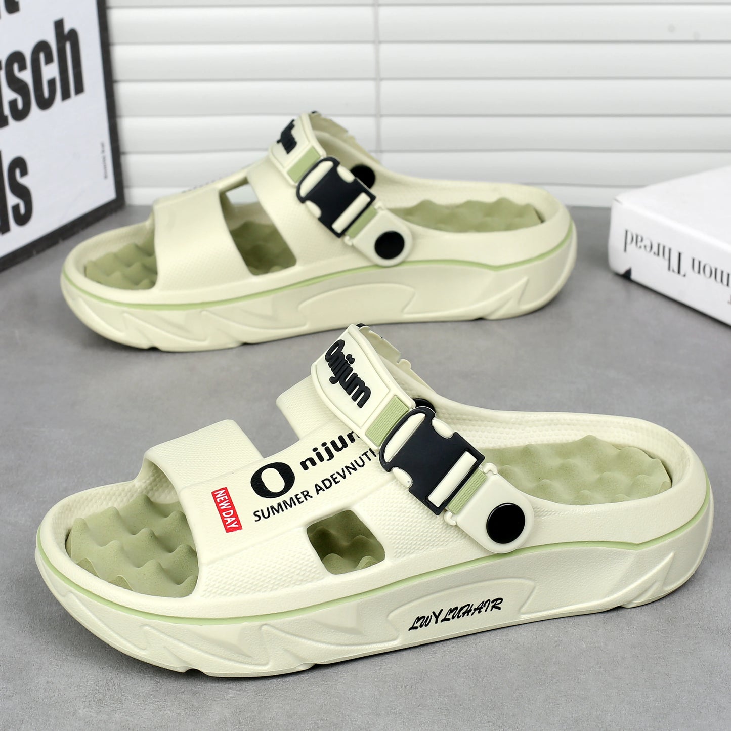 CharmStep Soft Massage Slides – Unisex Summer Slippers for Indoors & Outdoors