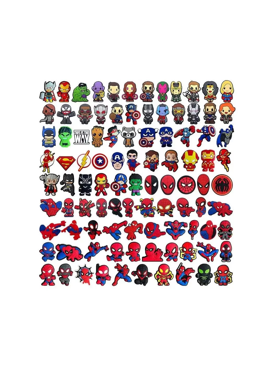 Marvel Spider-Man PVC Shoe Charms – Random 10/20/30pcs Set for Clogs