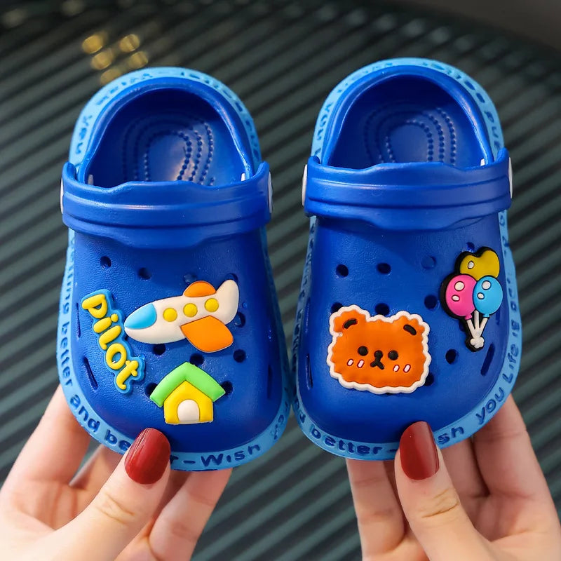 Summer Children Garden Clogs Shoes Boys&Girls Beach Sandal Kids Lightweight Breathable Cute Cartoon Slip Baby Slippers