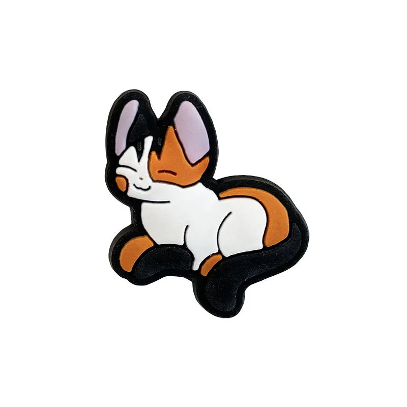 Cute Cat Shoe Charms – PVC Accessories for Clogs, Slides & Bags