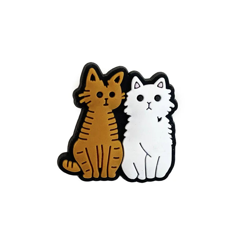 Cute Cat Shoe Charms – PVC Accessories for Clogs, Slides & Bags