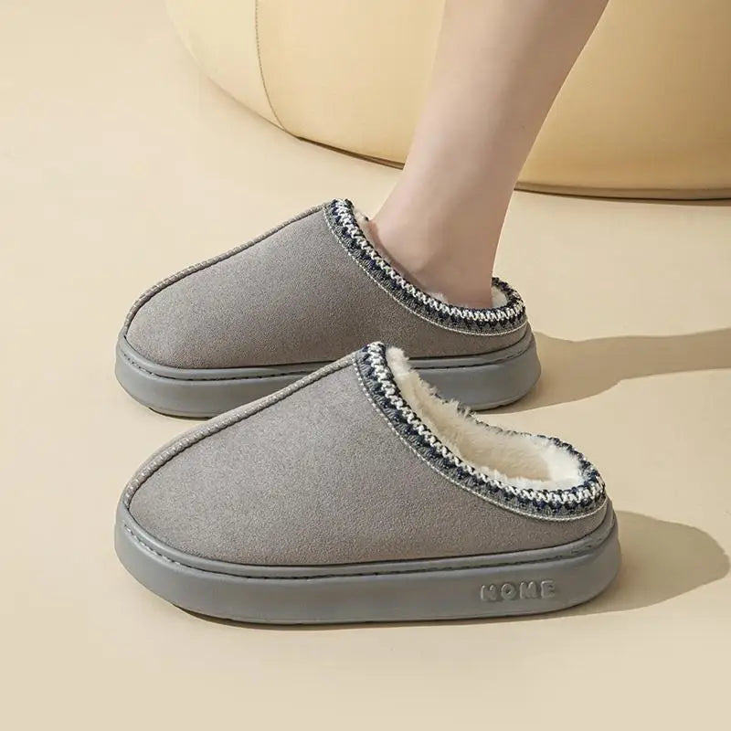 Platform Slippers Women House Flats Fashion Plush Winter Designer Shoes Ladies Elegant Snow Ankle Boots Casual Fluffy Footwear