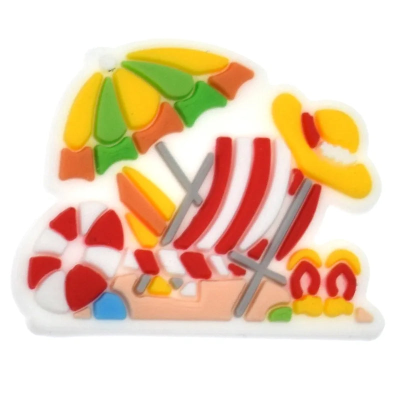 Summer Beach Shoe Charm – PVC Decoration for Clogs & Sandals