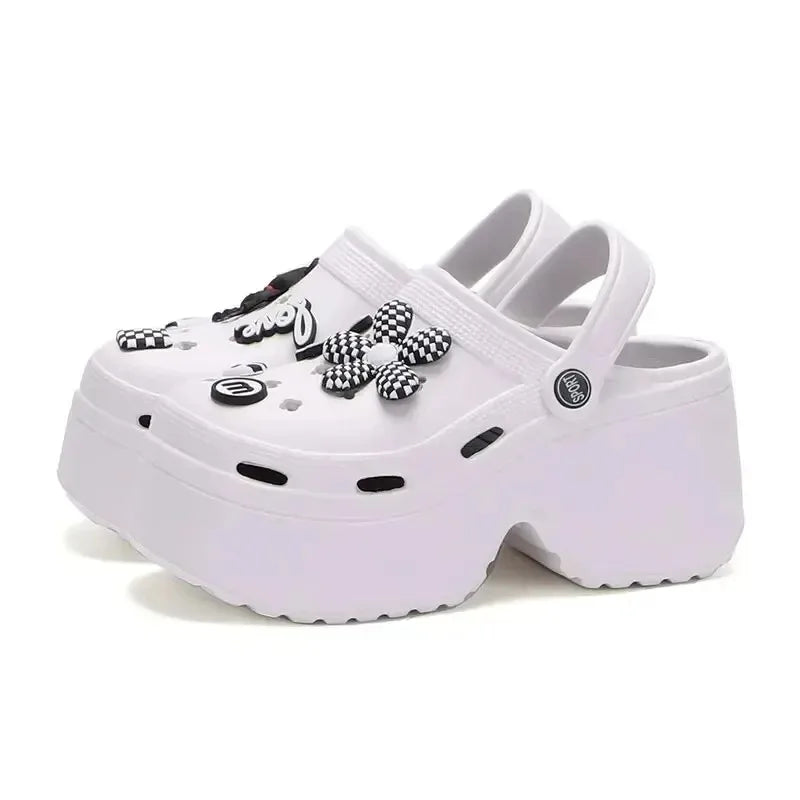 Women Chunky Platform Sandals Summer Soft Thick Sole Diy Clogs Garden Shoes Woman Closed Toe Non-Slip Beach Slides Sandals