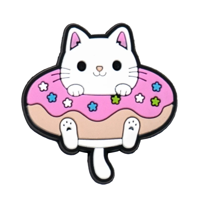 Cute Cat Shoe Charm – PVC Accessory for Clogs & Sandals