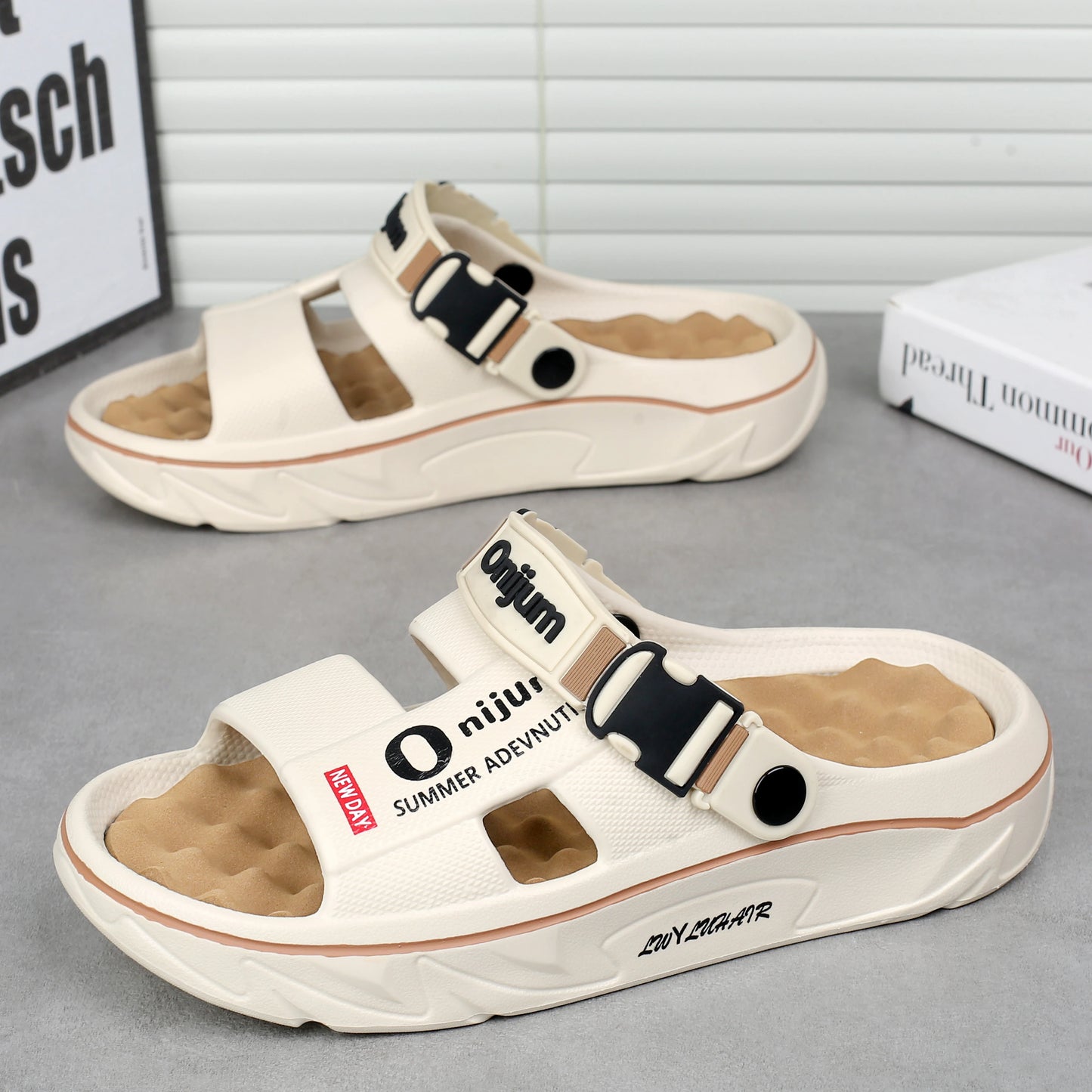 CharmStep Soft Massage Slides – Unisex Summer Slippers for Indoors & Outdoors