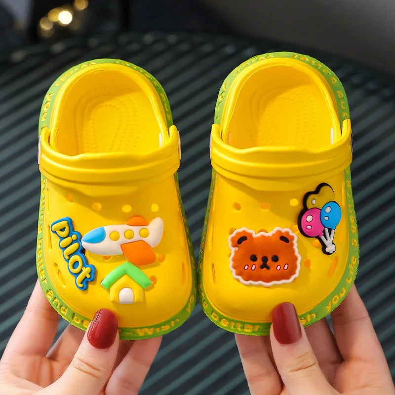 Summer Children Garden Clogs Shoes Boys&Girls Beach Sandal Kids Lightweight Breathable Cute Cartoon Slip Baby Slippers