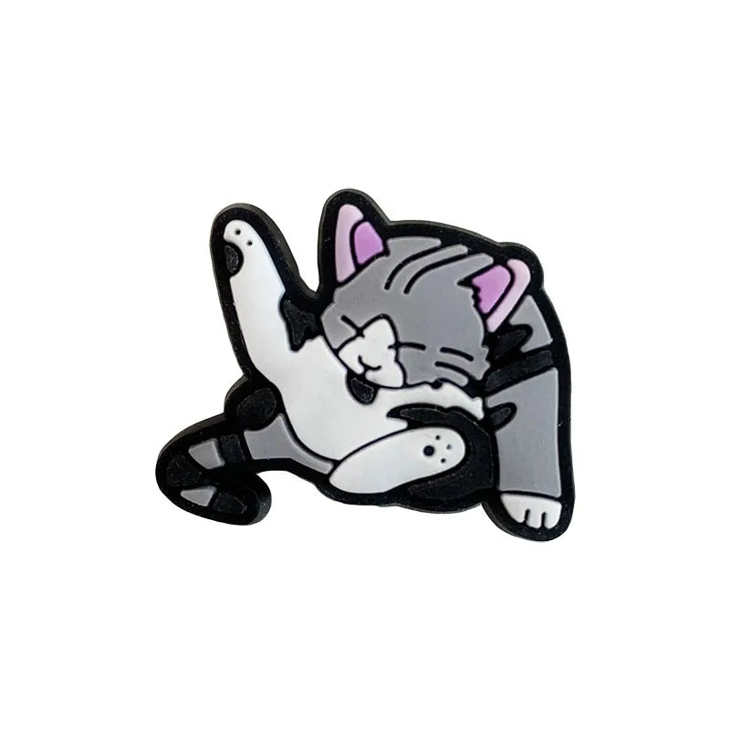 Cute Cat Shoe Charms – PVC Accessories for Clogs, Slides & Bags