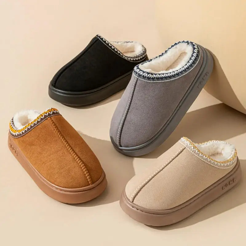 Platform Slippers Women House Flats Fashion Plush Winter Designer Shoes Ladies Elegant Snow Ankle Boots Casual Fluffy Footwear