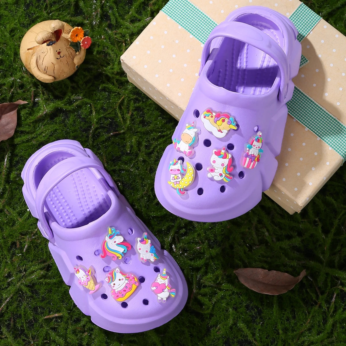 GlowCharm Unicorn Clogs