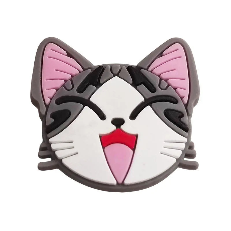 Cute Cat Shoe Charms – PVC Accessories for Clogs, Slides & Bags