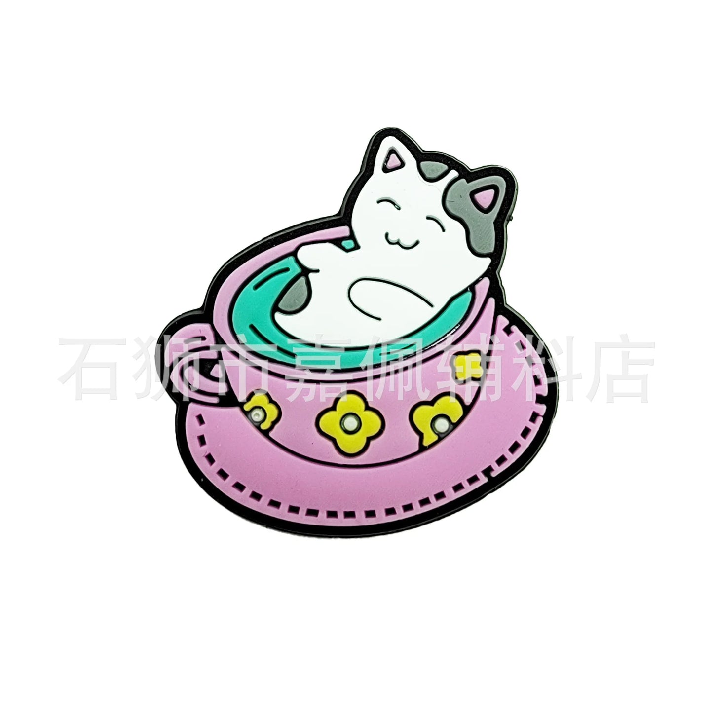 Cute Cat Shoe Charms – PVC Accessories for Clogs, Slides & Bags