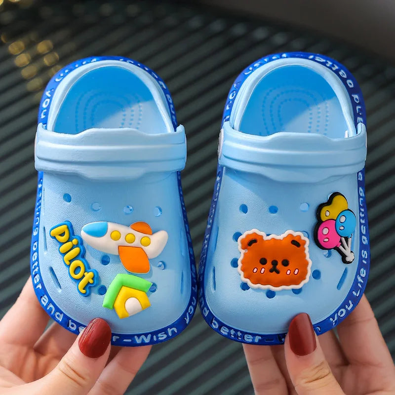 Summer Children Garden Clogs Shoes Boys&Girls Beach Sandal Kids Lightweight Breathable Cute Cartoon Slip Baby Slippers