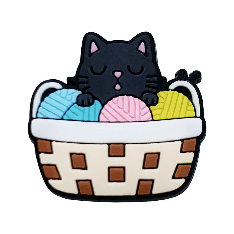 Cute Cat Shoe Charms – PVC Accessories for Clogs, Slides & Bags