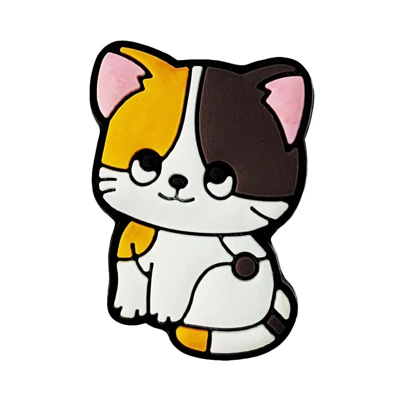 Cute Cat Shoe Charms – PVC Accessories for Clogs, Slides & Bags