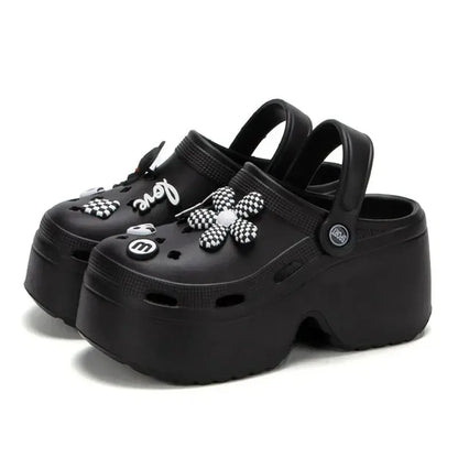 Women Chunky Platform Sandals Summer Soft Thick Sole Diy Clogs Garden Shoes Woman Closed Toe Non-Slip Beach Slides Sandals