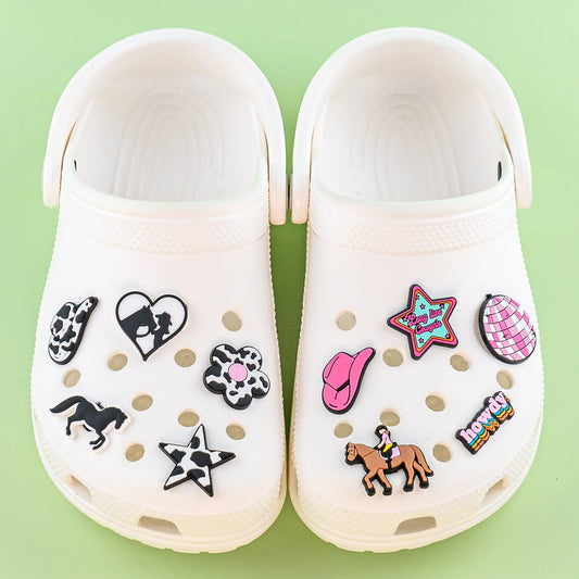 CharmStep Western Vibes Shoe Charms – 1/11pc Cowgirl & Cactus Set for Clogs