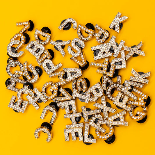 Luxury Gold Letter Shoe Charm – Designer Clip for Clogs & Sandals