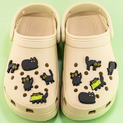Black Cat Shoe Charms – Cute Paw & Kitty Designs for Clogs & Sandals