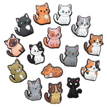 Cute Cat Shoe Charms – PVC Decorations for Clogs & Sandals