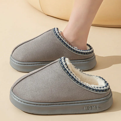 Platform Slippers Women House Flats Fashion Plush Winter Designer Shoes Ladies Elegant Snow Ankle Boots Casual Fluffy Footwear
