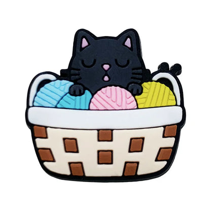 Cute Cat Shoe Charms – PVC Accessories for Clogs, Slides & Bags
