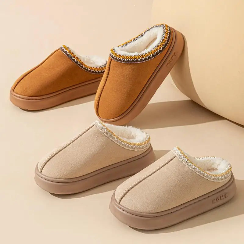 Platform Slippers Women House Flats Fashion Plush Winter Designer Shoes Ladies Elegant Snow Ankle Boots Casual Fluffy Footwear