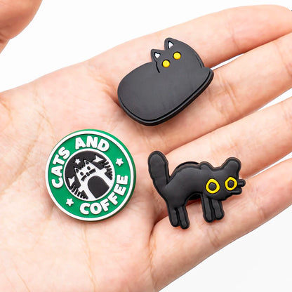Black Cat Shoe Charms – Cute Paw & Kitty Designs for Clogs & Sandals