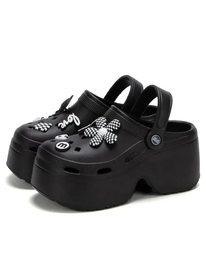 Women Chunky Platform Sandals Summer Soft Thick Sole Diy Clogs Garden Shoes Woman Closed Toe Non-Slip Beach Slides Sandals