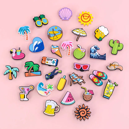 1pc Summer Vibes Shoe Charm – Beach-Themed Clog Accessory for Men, Women & Kids