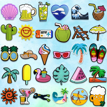 1pc Summer Vibes Shoe Charm – Beach-Themed Clog Accessory for Men, Women & Kids