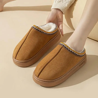 Platform Slippers Women House Flats Fashion Plush Winter Designer Shoes Ladies Elegant Snow Ankle Boots Casual Fluffy Footwear