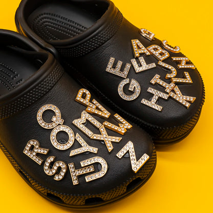 Luxury Gold Letter Shoe Charm – Designer Clip for Clogs & Sandals