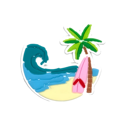 1pc Summer Vibes Shoe Charm – Beach-Themed Clog Accessory for Men, Women & Kids